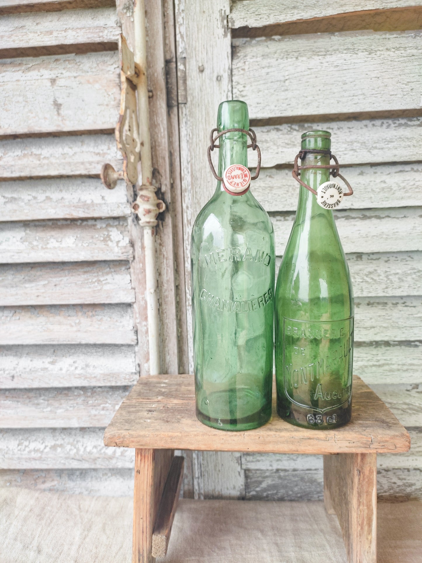 Bouteille de bière en verre.