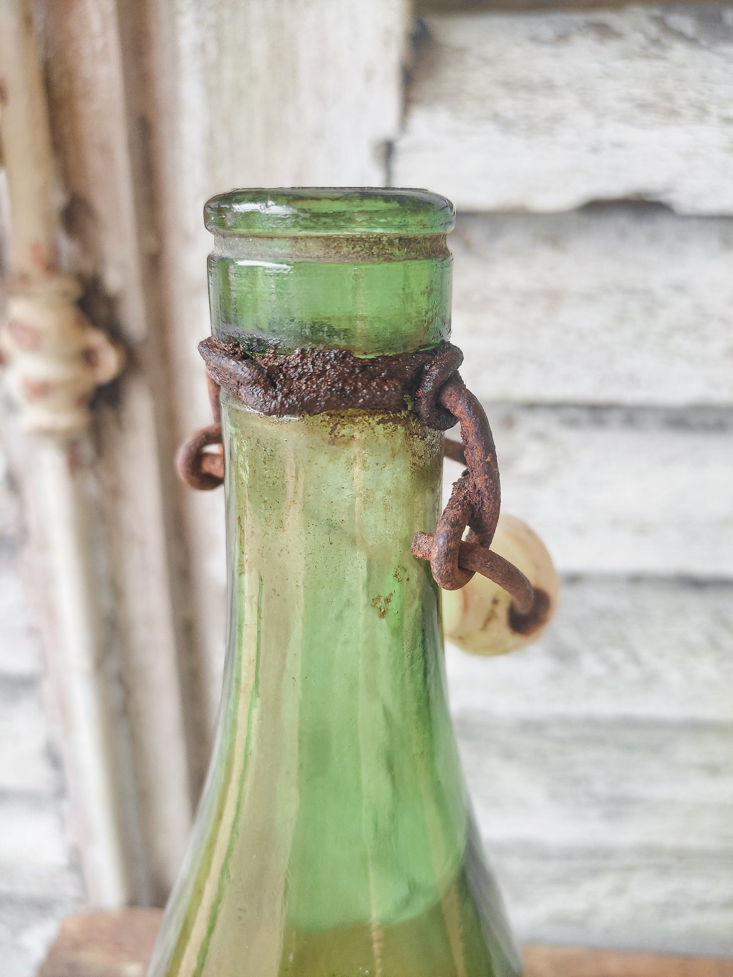 Bouteille de bière en verre.