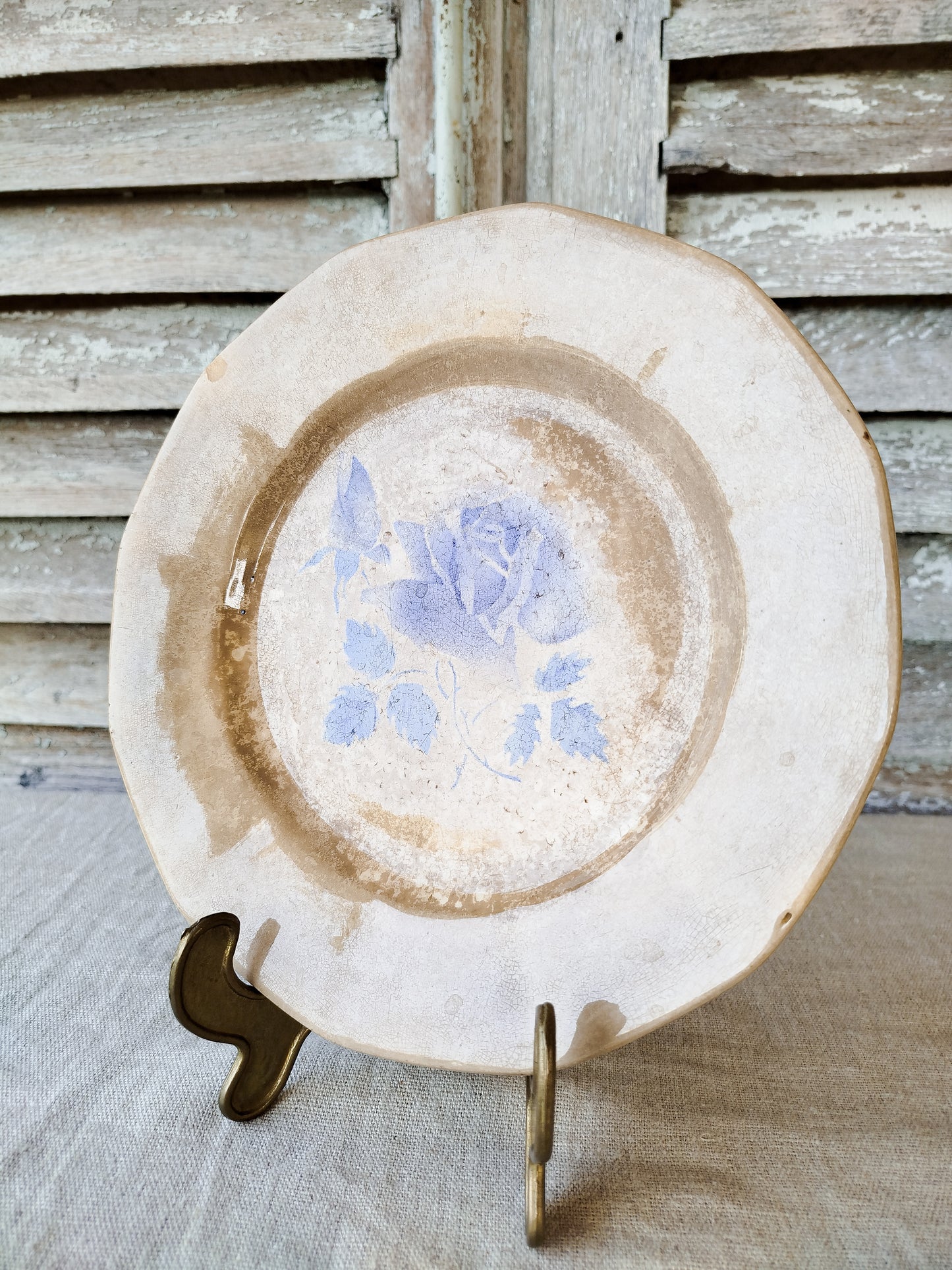 Assiette vintage patinée