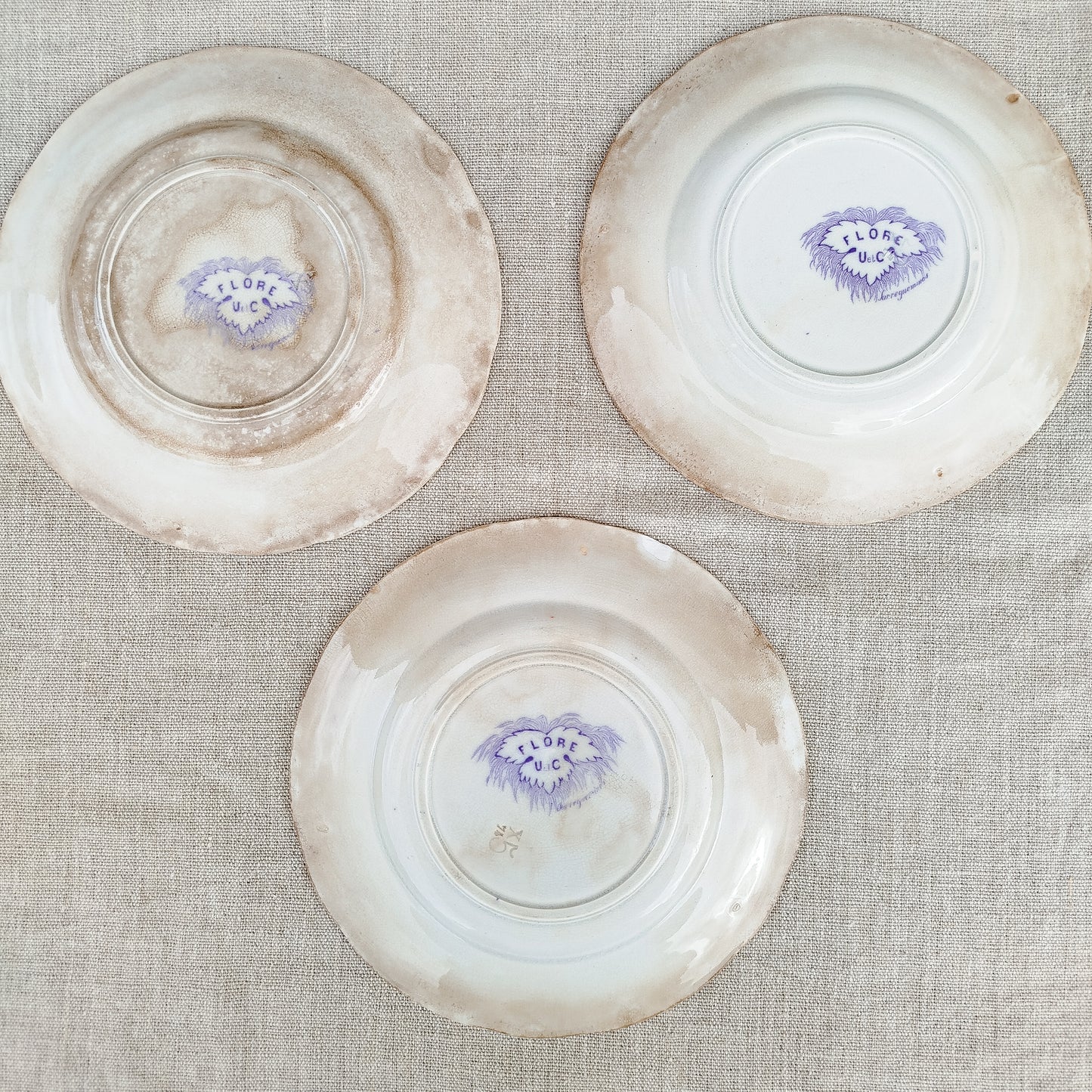 Assiettes à dessert Flore U&C x3