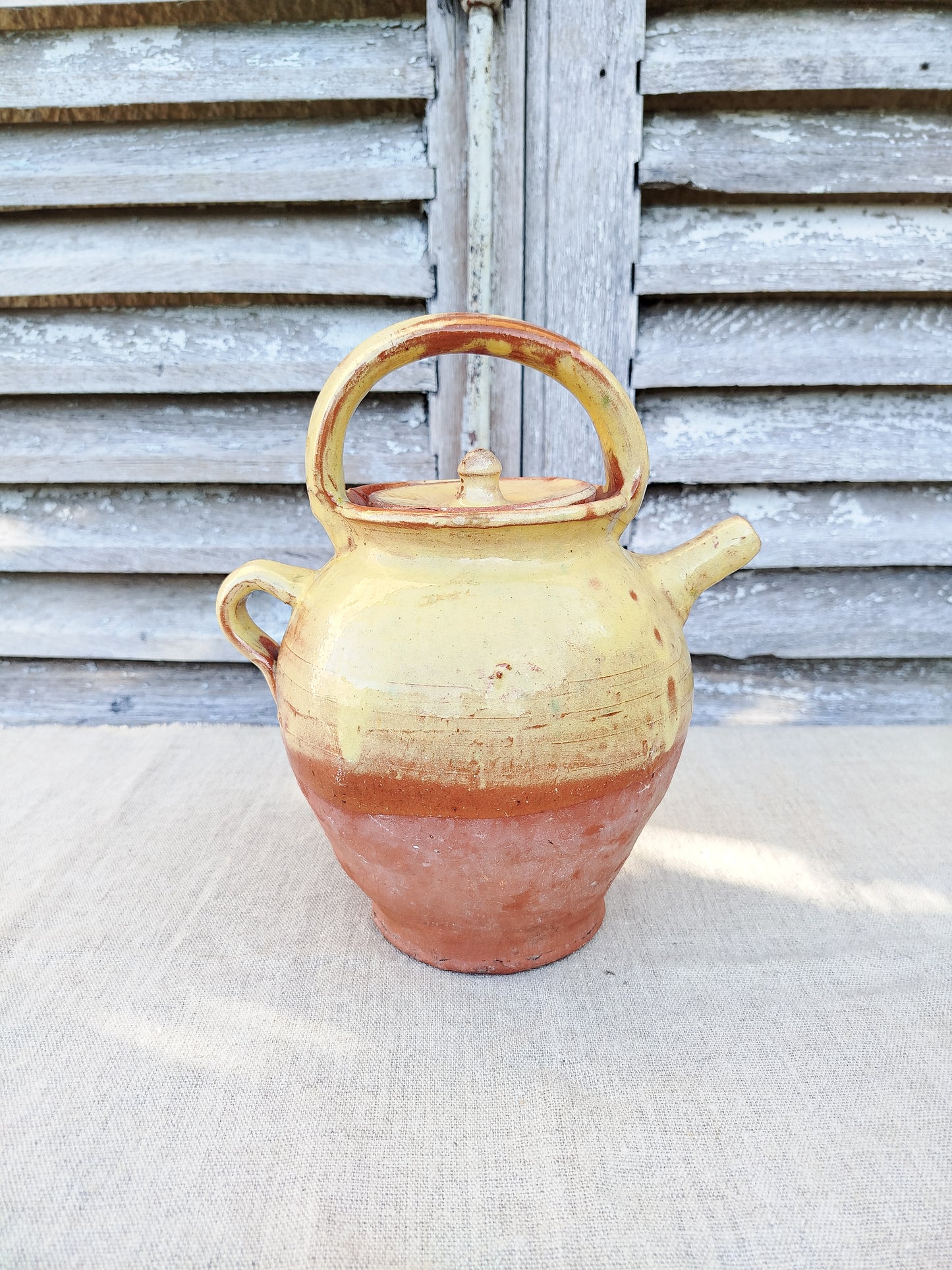 Cruche terre en cuite émaillée