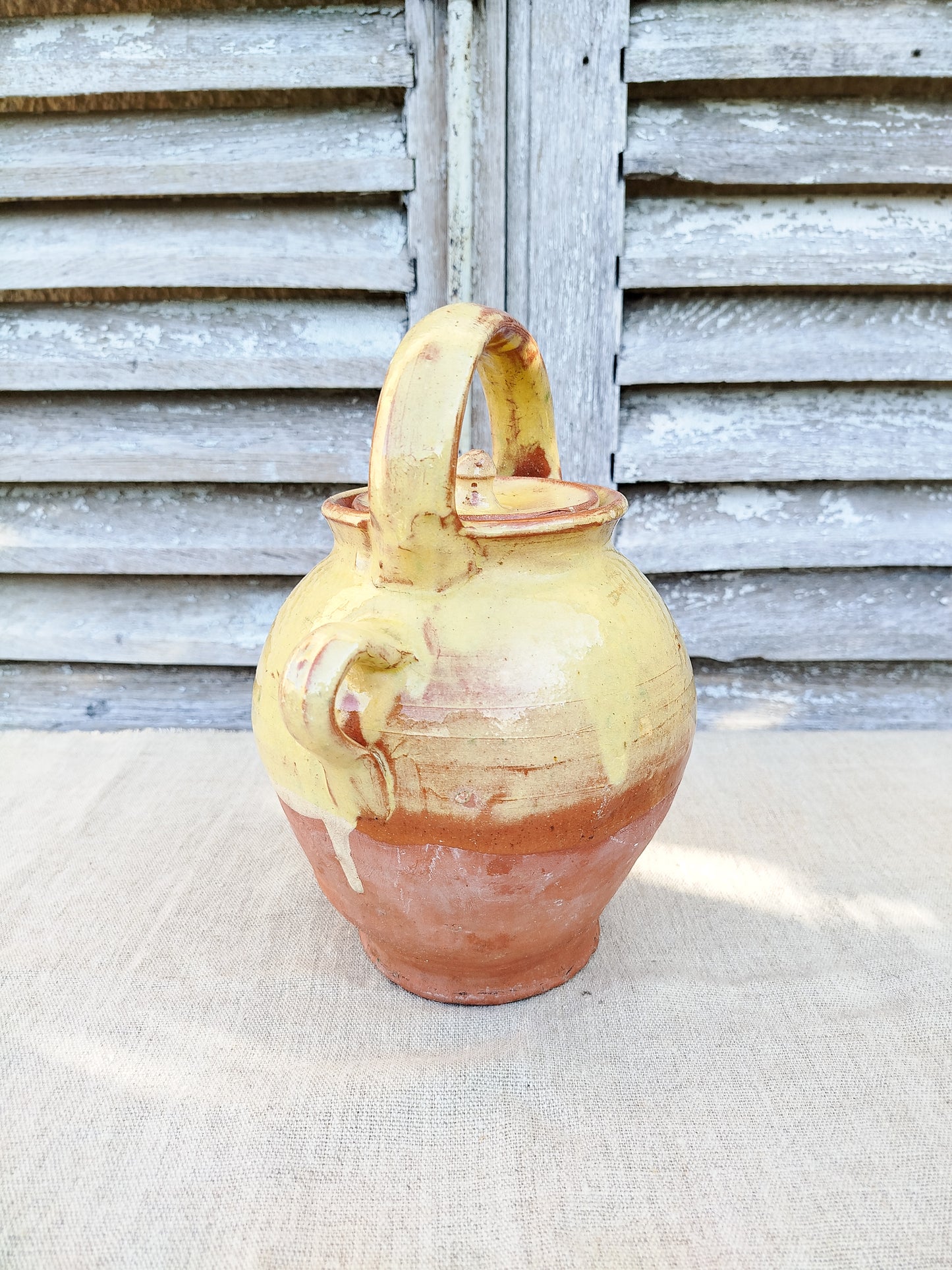 Cruche terre en cuite émaillée