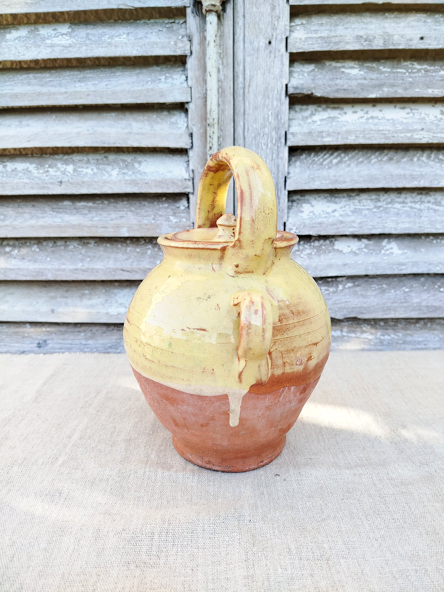 Cruche terre en cuite émaillée
