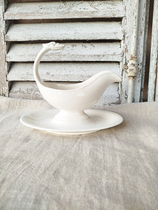 Saucière dragon en faïence